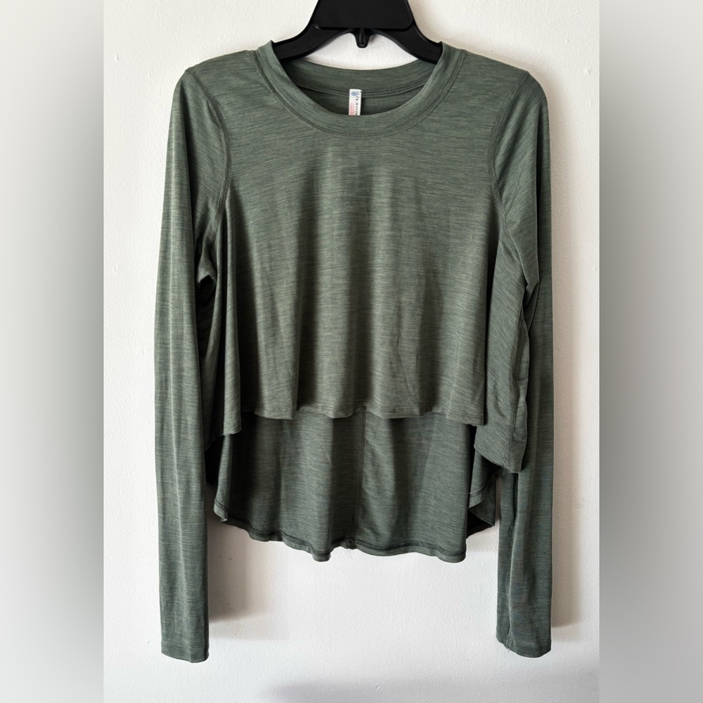 Free People Movement green Cadence long sleeve layering athletic top - Picture 1 of 5